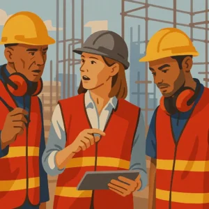 Supervisión y capacitación en obra con uso de equipo de protección personal, durante evaluación de seguridad industrial – Ingeniería SIMA - Adiestramiento de Brigadistas